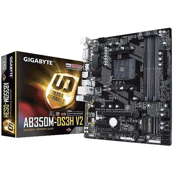 Placa Mãe Gigabyte AB350M-DS3H V2 DDR4 AM4 M-ATX