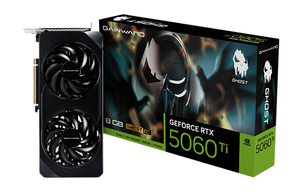 Placa de Vídeo Gainward GeForce RTX 5060 TI Ghost OC 8GB GDDR7 128 bits - NE7506TT19P1-GB2062B