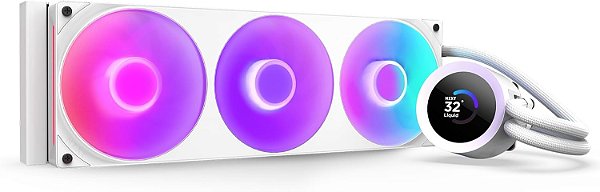 WATER COOLER NZXT KRAKEN PLUS 360 RGB V2 COM 3 FANS BRANCO RL-KR360-W2