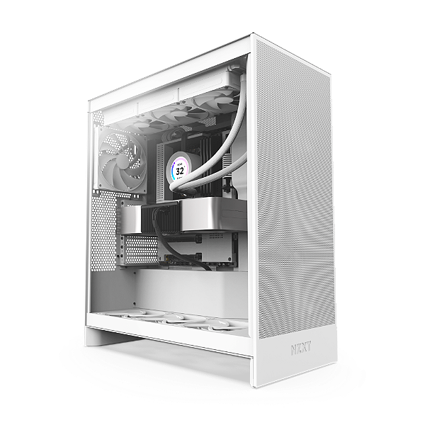 Gabinete NZXT H7 Flow Mid-Tower 3 Fans Vidro Temperado Branco - CM-H72FW-01