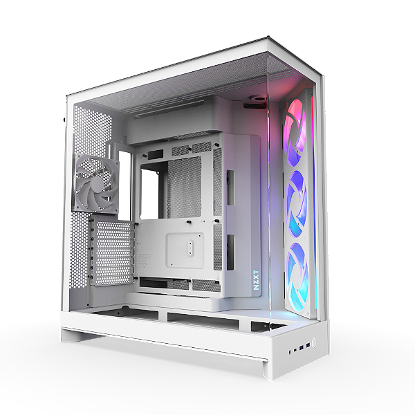 Gabinete NZXT H9 Flow RGB Dual Chamber Vidro Temperado Branco - CM-H92FW-R1