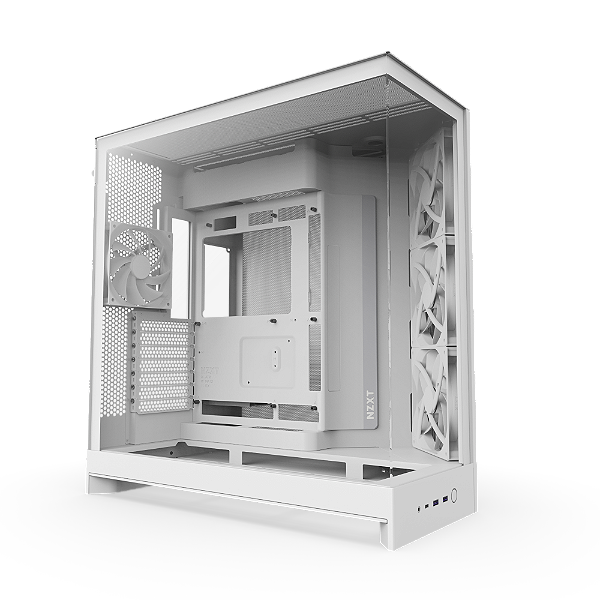 Gabinete NZXT H9 Flow Dual Chamber Vidro Temperado Branco - CM-H92FW-01