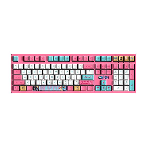 Teclado Mecânico Gamer Akko One Piece Chopper 3108v2 Switch Akko Pink ANSI