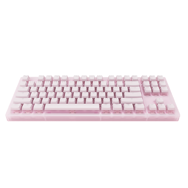 Teclado Mecânico Gamer Akko Sakura Jelly RGB 3087 TKL 87 Teclas Switch Gateron Yellow ANSI