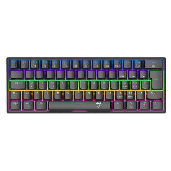 Teclado Mecânico Gamer T-Dagger Arena 60% Rainbow Preto Switch Marrom ABNT2 T-TGK321-BR