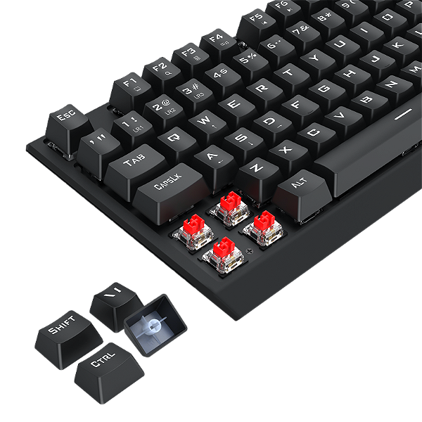 Teclado Mecânico Gamer T-Dagger Axis Full Size Rainbow Preto Switch Marrom ABNT2 T-TGK329-BR