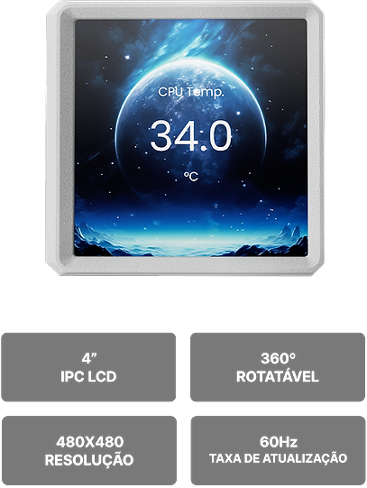Water Cooler Gamdias Aura GL240 LCD Branco 240MM - AURA-GL240-LCD-WH