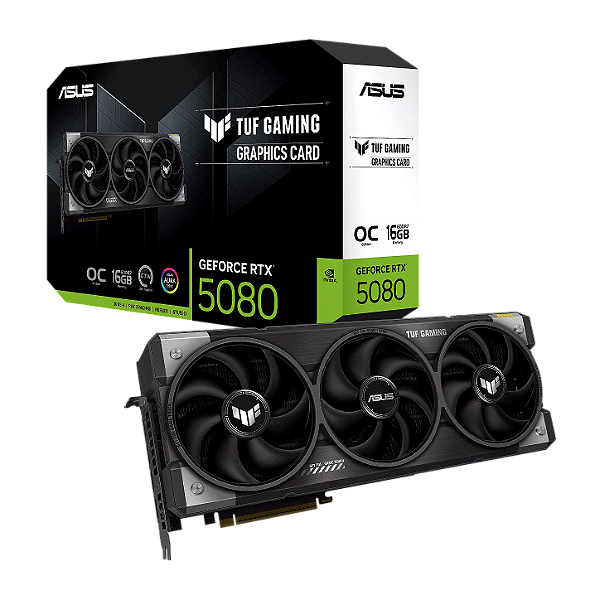 Placa de Vídeo ASUS GeForce RTX 5080 TUF Gaming OC 16GB GDDR7 256 bit - TUF-RTX5080-O16G-GAMING
