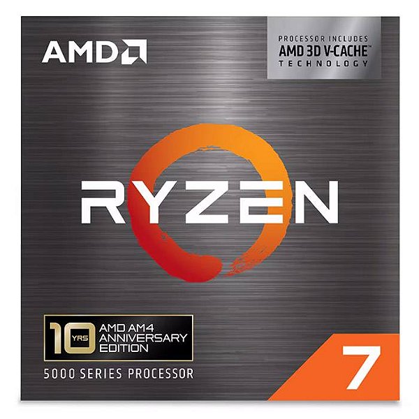 Processador AMD Ryzen 7 5800X3D 10th Anniversary Edition 3.4GHz/ 4.5GHz Octa-Core 100MB AM4 - 100-100000651POF