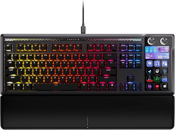 Teclado Mecânico Corsair Galleon 100 SD Stream Deck Integrado RGB Switches MLX Pulse Hot-Swappable US ANSI Preto - CH-912A31I-NA