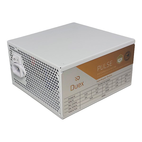 Fonte DUEX Pulse Pro 1000W White 80 Plus Gold Cybenetics Full Modular ATX 3.1 PCIe 5.1 - DXFOPRO1000WG3W