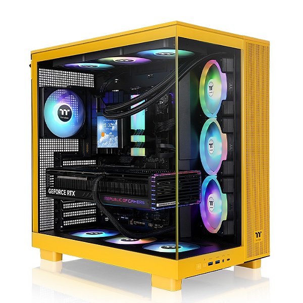 Gabinete Gamer Thermaltake View 380 XL TG ARGB Bumblebee Mid Tower 4x 120mm ARGB - CA-11E-00M4WN-00