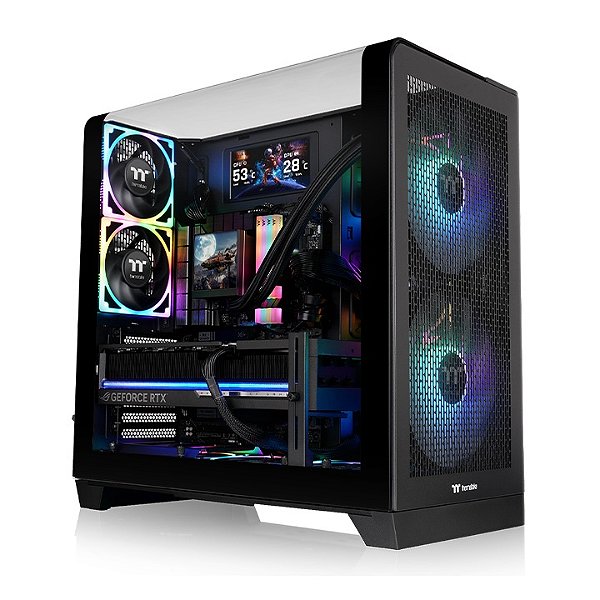 Gabinete Gamer Thermaltake View 390 Air TG Black Mid Tower 2x CT120 - CA-11F-00M1WN-00