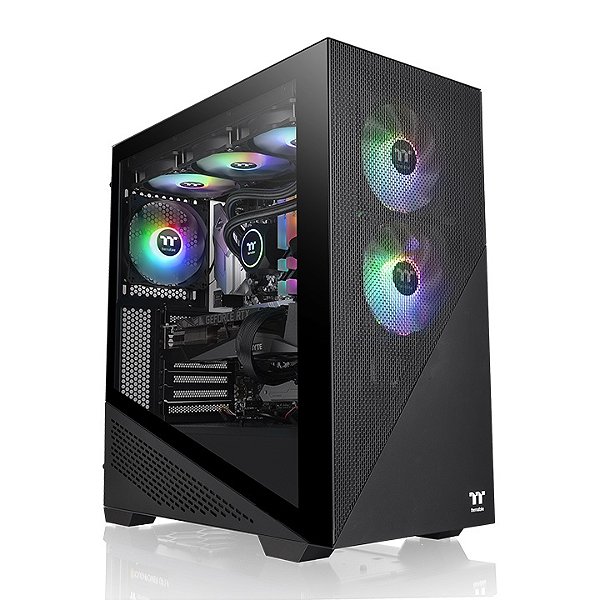 Gabinete Gamer Thermaltake Divider 370 TG ARGB Black Mid Tower 3 Fans ARGB - CA-1S4-00M1WN-00