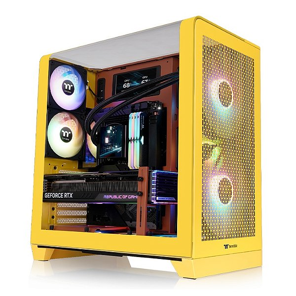 Gabinete Gamer Thermaltake View 390 Air TG Butter Caramel Mid Tower 2x CT120 - CA-11F-00MMWN-00