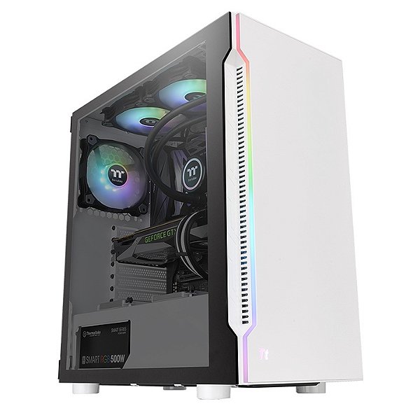 Gabinete Gamer Thermaltake H200 TG RGB Snow Mid Tower Vidro Temperado - CA-1M3-00M6WN-00