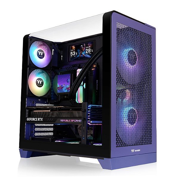 Gabinete Gamer Thermaltake View 390 Air TG Future Dusk Mid Tower 2x CT120 - CA-11F-00MNWN-00