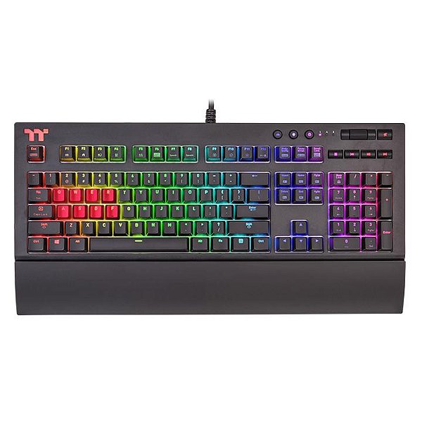 Teclado Mecânico Thermaltake TT Premium X1 RGB Preto Cherry MX Blue ABNT2 - KB-TPX-BLBRPB-01