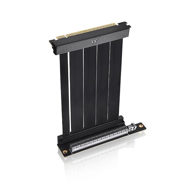 Cabo Riser Thermaltake PCI-E 4.0 Dual 90 Graus 130mm Preto X16 com Blindagem EMI - AC-071-CO1OTN-C1