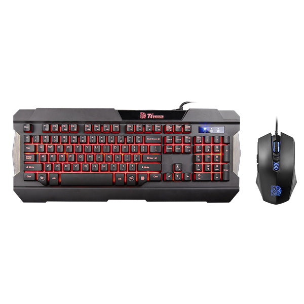 Teclado e Mouse Gamer Thermaltake Commander Combo Preto Switch Plunger Iluminação Tri-Color - KB-CMC-PLBLPB-01