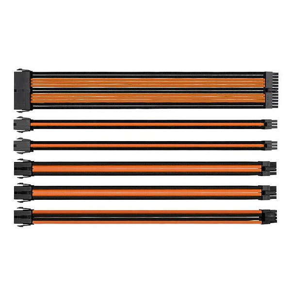 Cabo Sleeve Modular Thermaltake TtMod 300mm Preto e Laranja Combo Kit - AC-036-CN1NAN-A1