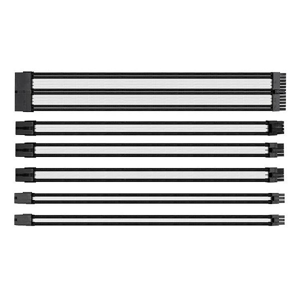 Kit de Extensao de Cabos Sleeve Thermaltake TtMod para Fonte - Branco/Preto - AC-048-CN1NAN-A1