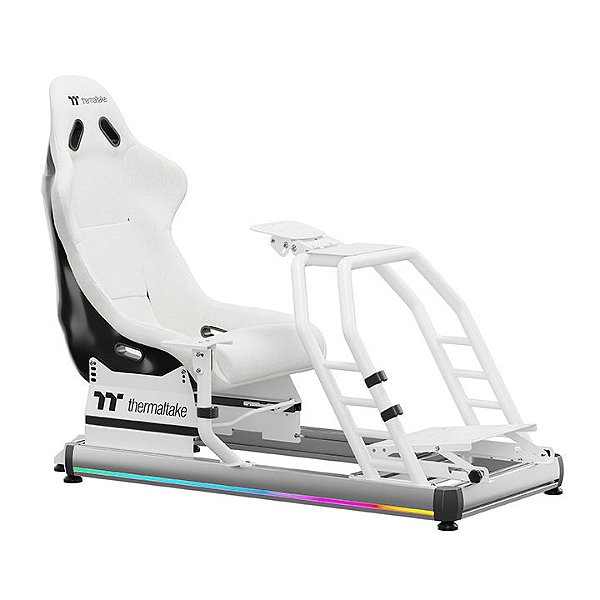 Cockpit Simulador de Corrida Thermaltake GR500 Branco Aluminio Fibra de Vidro RGB - GSC-R50-CPASWH-01