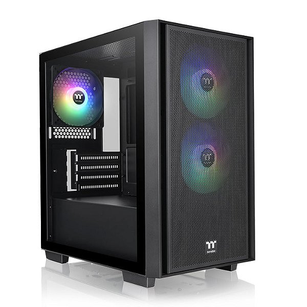 Gabinete Thermaltake Versa H16 TG ARGB Black Micro-ATX Mesh Vidro Temperado 3x Fan 120mm ARGB - CA-1Y8-00S1WN-02
