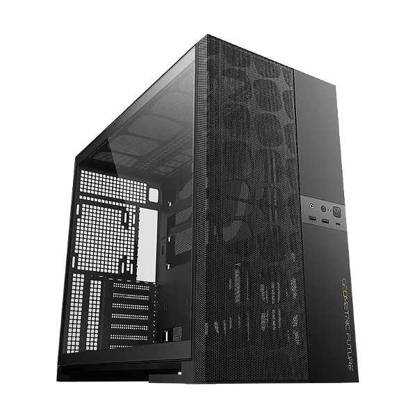 Gabinete Gamer Geometric Future Model 5 Vent Preto com 5 Fans - GEO-M5VF-B