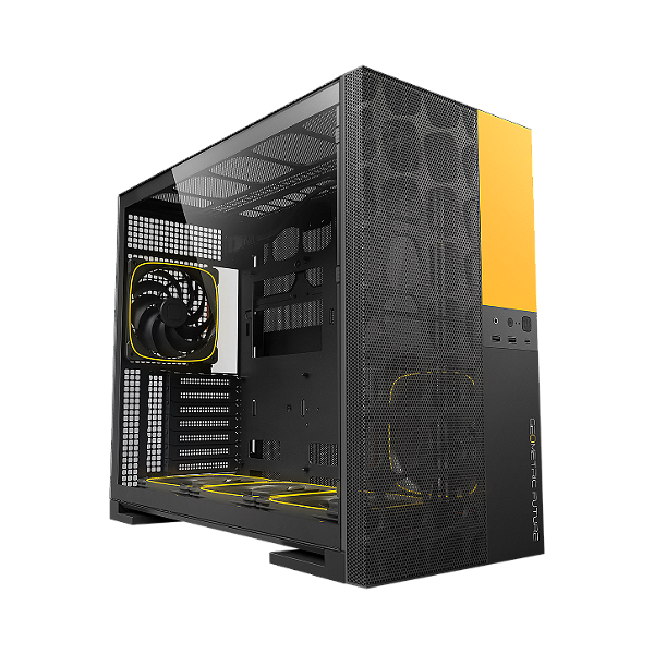 Gabinete Gamer Geometric Future Model 5 Vent Preto e Amarelo com 5 Fans - GEO-M5VF-BY