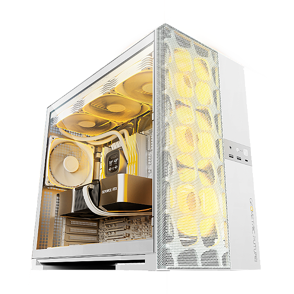 Gabinete Gamer Geometric Future Model 5 Vent Branco Sem Fan - GEO-M5V-W