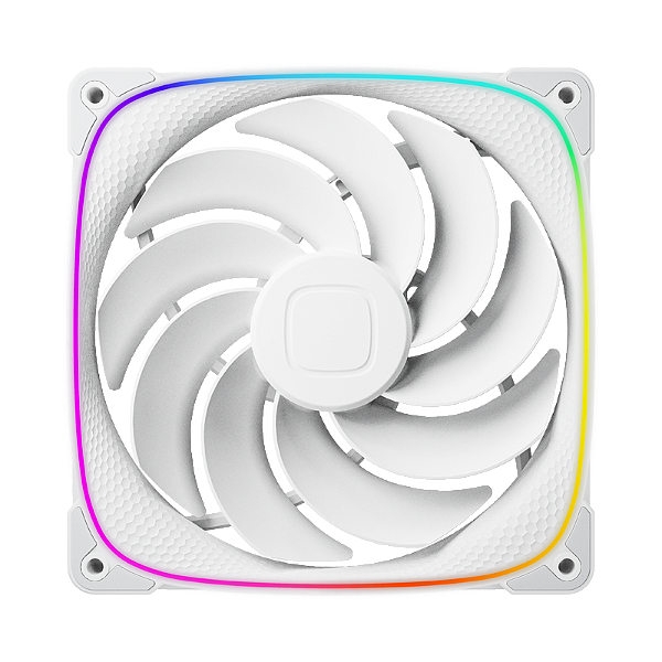 Fan Geometric Future Squama 2503R Reverse Blade 140mm RGB Branco - GEO-S2503RW-14S