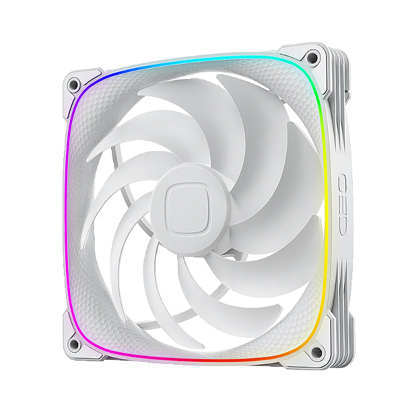 Fan Geometric Future Squama 2503 140mm RGB Branco - GEO-S2503W-14S