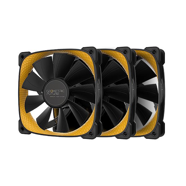 Kit 3 Fans Geometric Future Squama 2505Y 120mm Preto - GEO-S2505Y-3