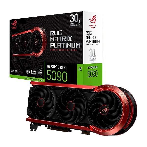 Placa de Vídeo ASUS ROG Matrix Platinum GeForce RTX 5090 Edição 30º Aniversário 32GB GDDR7 - ROG-MATRIX-RTX5090-P32G-30TH
