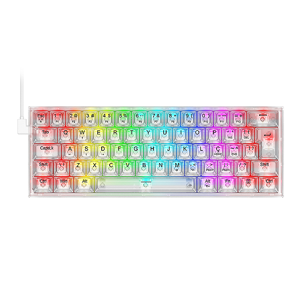 Teclado Mecânico Gamer Redragon Fizz RGB Crystal - K617CT-RGB