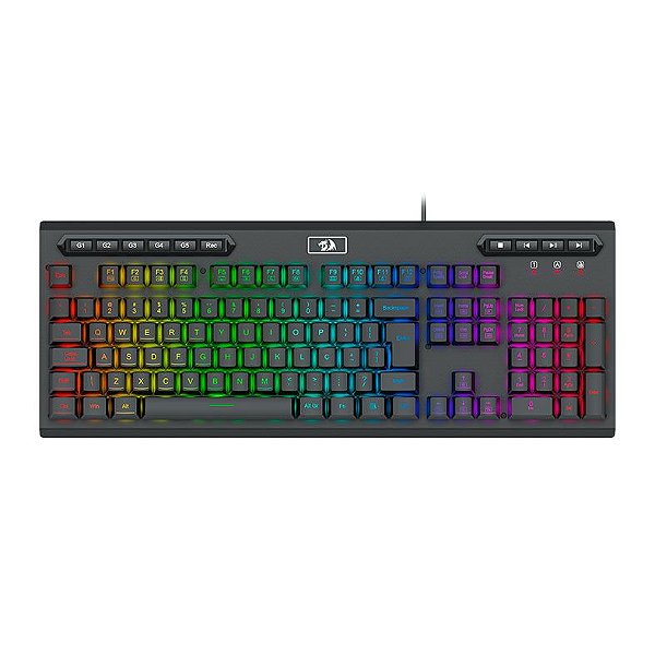 Teclado Membrana Gamer Redragon Aditya Preto - K513-RGBPT