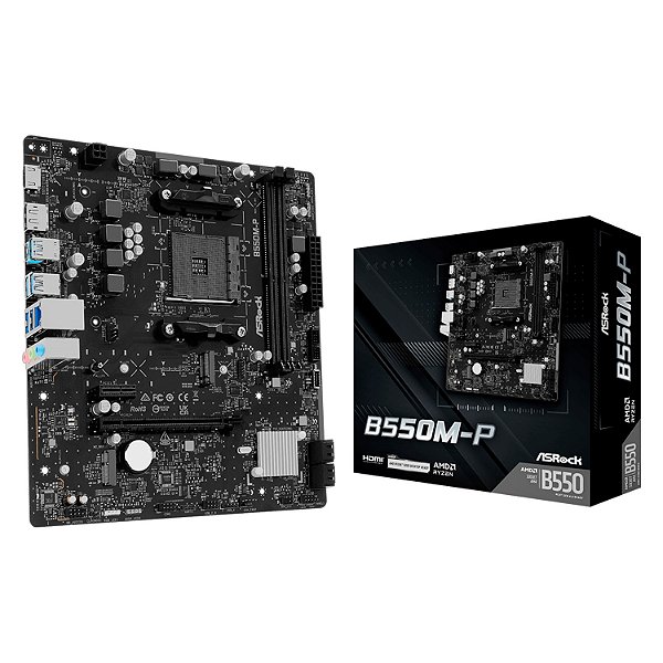 Placa Mãe ASRock B550M-P DDR4 AM4 mATX