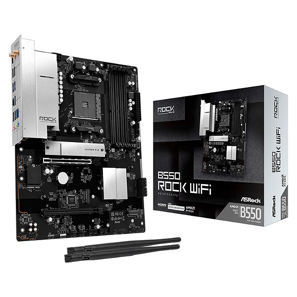 Placa Mãe ASRock B550 Rock WiFi DDR4 AM4 ATX