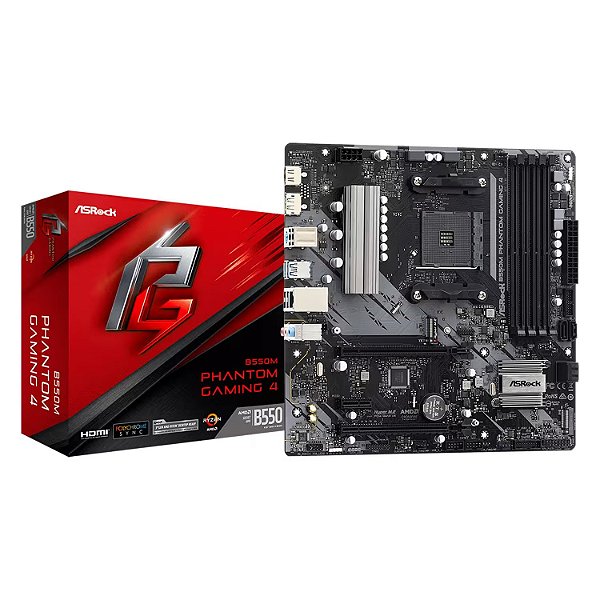 Placa Mãe ASRock B550M Phantom Gaming 4 DDR4 AM4 mATX