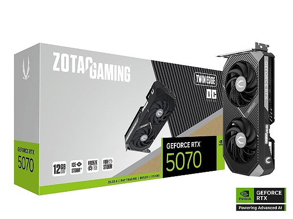 Placa de Vídeo Zotac GeForce RTX 5070 Twin Edge OC 12GB GDDR7 192 Bit - ZT-B50700H-10A