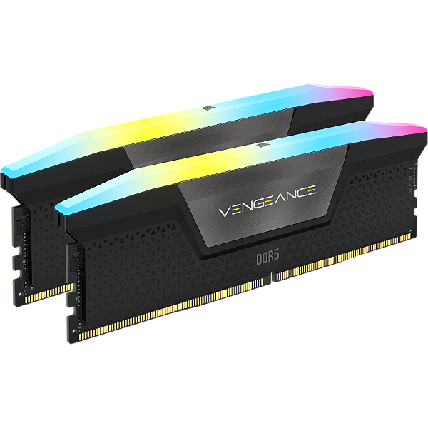 Memória RAM Corsair Vengeance RGB 32GB (2x16GB) DDR5 6000MHz C36 Preto - CMH32GX5M2E6000C36