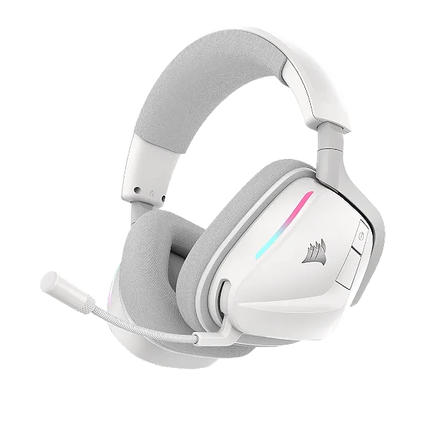 Headset Gamer Sem Fio Corsair VOID Wireless V2 RGB Dolby Atmos Bluetooth Branco - CA-9011380-WW