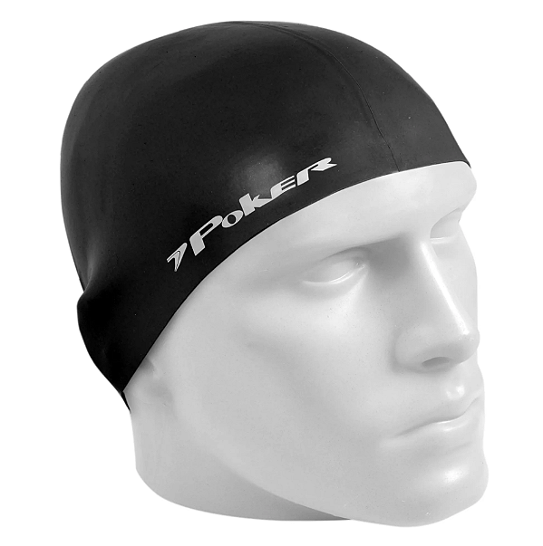 Touca De Natação 100% Silicone Poker Power Adulto - Preto