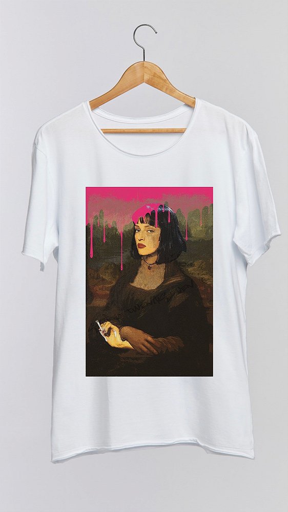 Camiseta MIA WALLACE - 100% algodão corte a fio branca
