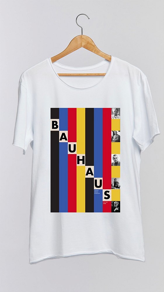 Camiseta BAUHAUS - 100% algodão corte a fio branca