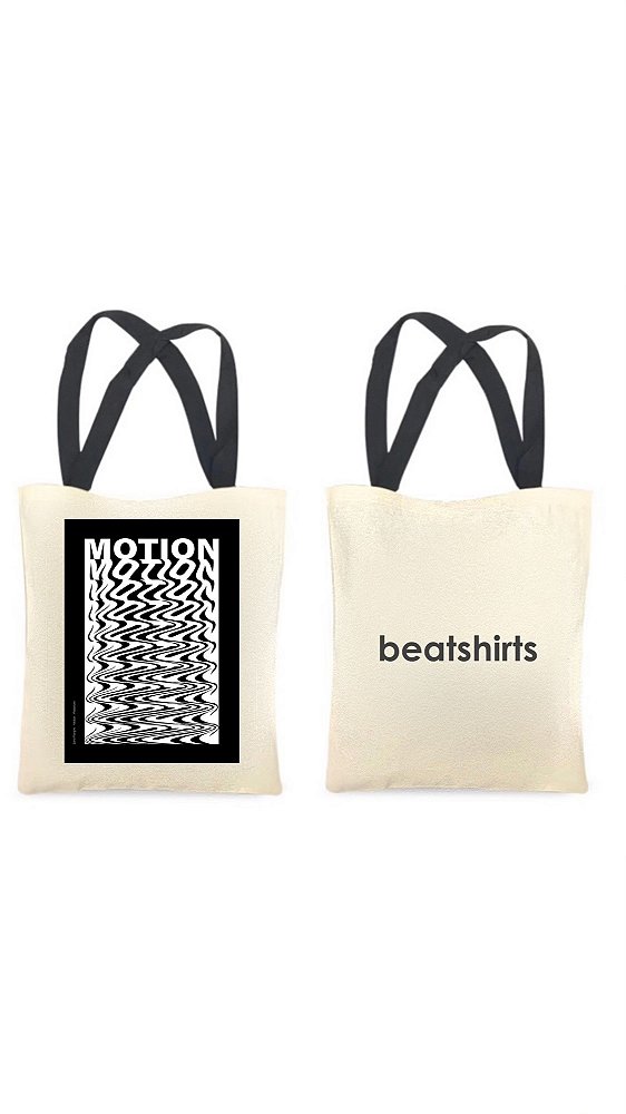 Ecobag com alça preta - 100% algodão - 30cmx40cm - MOTION