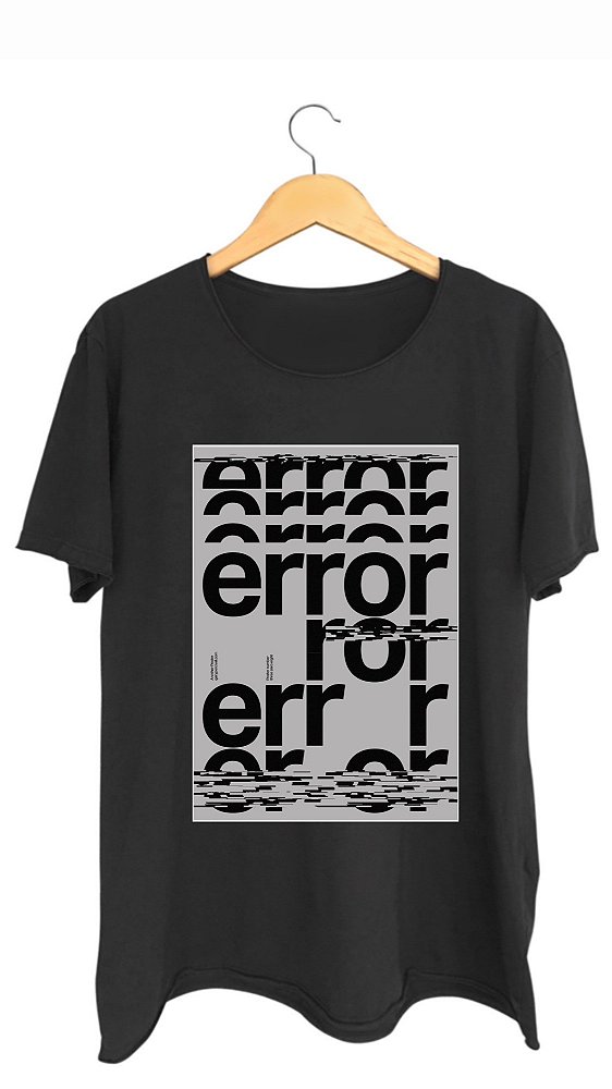 Camiseta ERROR - 100% algodão corte a fio preta