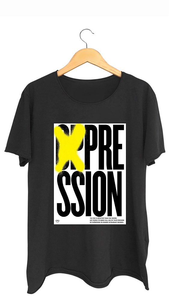 Camiseta XPRESSION - 100% algodão corte a fio preta