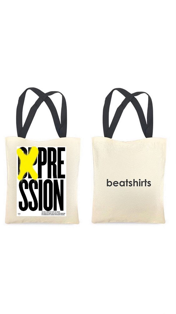 Ecobag com alça preta - 100% algodão - 30cmx40cm - XPRESSION